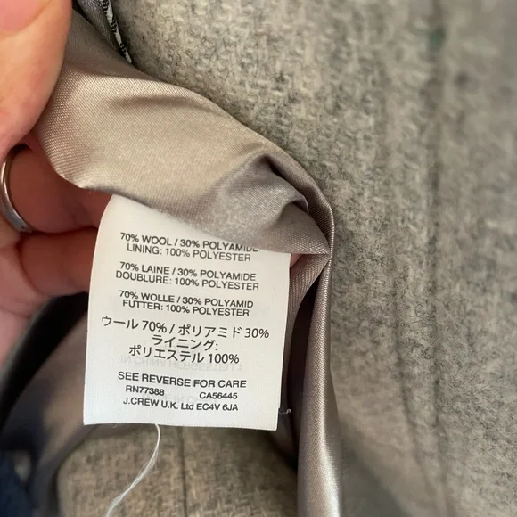 J.CREW Cocoon Coat Jacket Womens 6 Gray Italian Stadium Cloth Wool J5536 - Picture 7 of 15
